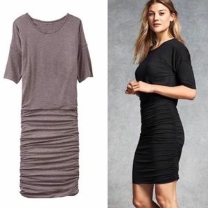 Athleta Gray Ruched Tee Dress S